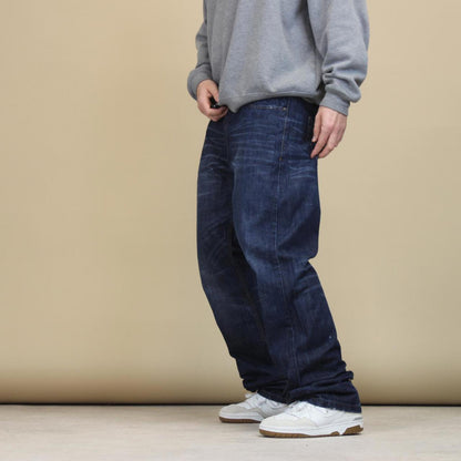 Blue Rocawear jeans W40L35 embroidered y2k stitch style straight fit denim pants