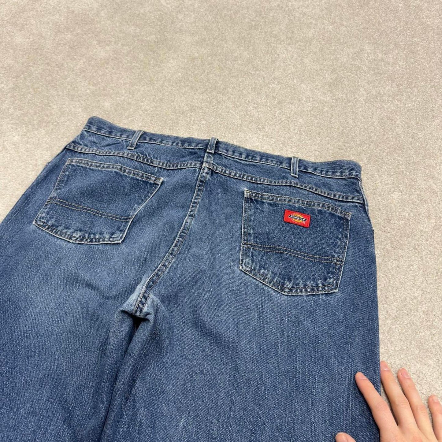 Vintage Y2k Dickies skate jeans blue Loose 5 pocket denim workwear pants