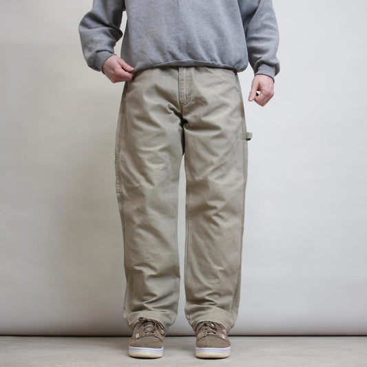 Berkley Jensen carpenter jeans W38L30 beige grey loose skater style cargos