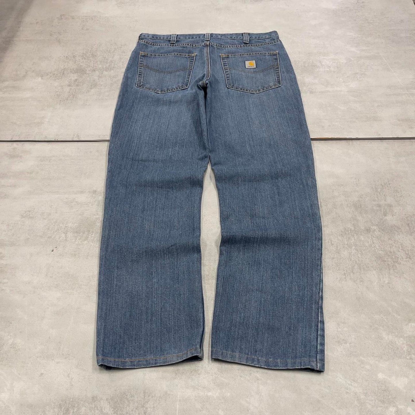 00s Carhartt jeans casual workwear W35L32 skater style loose blue denim 5 pocket pants streetwear