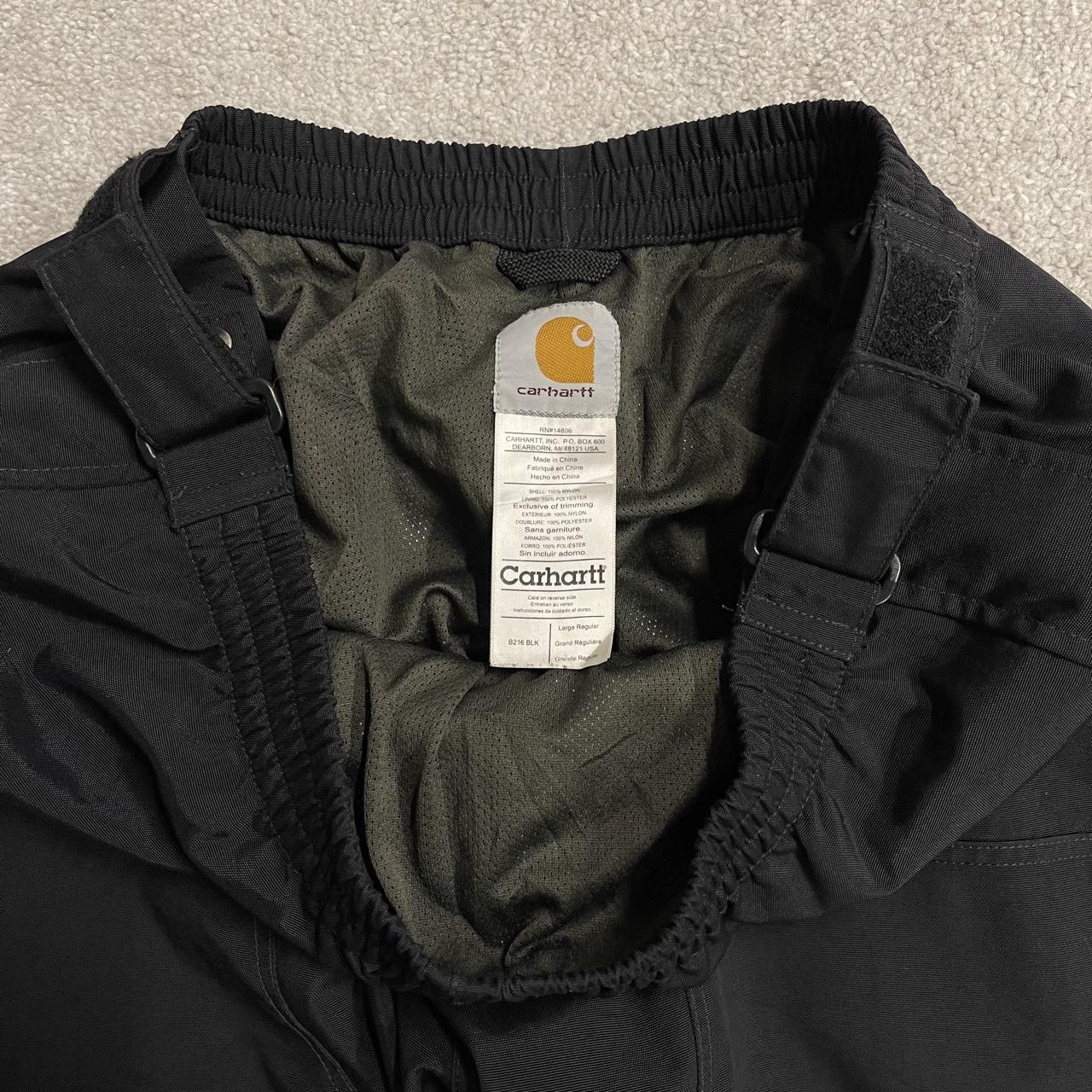 Carhartt baggy waterproof bottoms black Wide leg mesh lined waterproof technical trousers