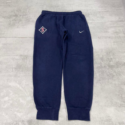 Navy Nike joggers L y2k style sportswear track pants loose fit embroidered logo