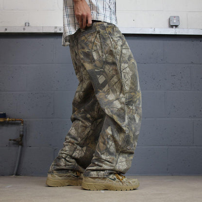 Vintage Realtree Wrangler double knee camo jeans y2k khaki camouflage hunting utility trousers