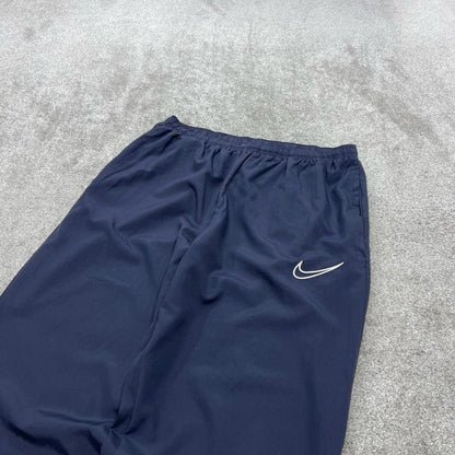 Vintage y2k Nike tracksuit bottoms navy Wide leg embroidered track pants cuffed ankles