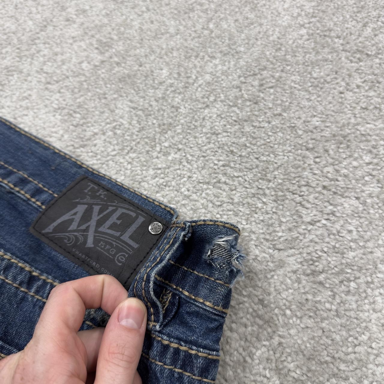 Y2K embroidered jeans 2000s style blue denim Relaxed straight leg TK Axel skater style pants