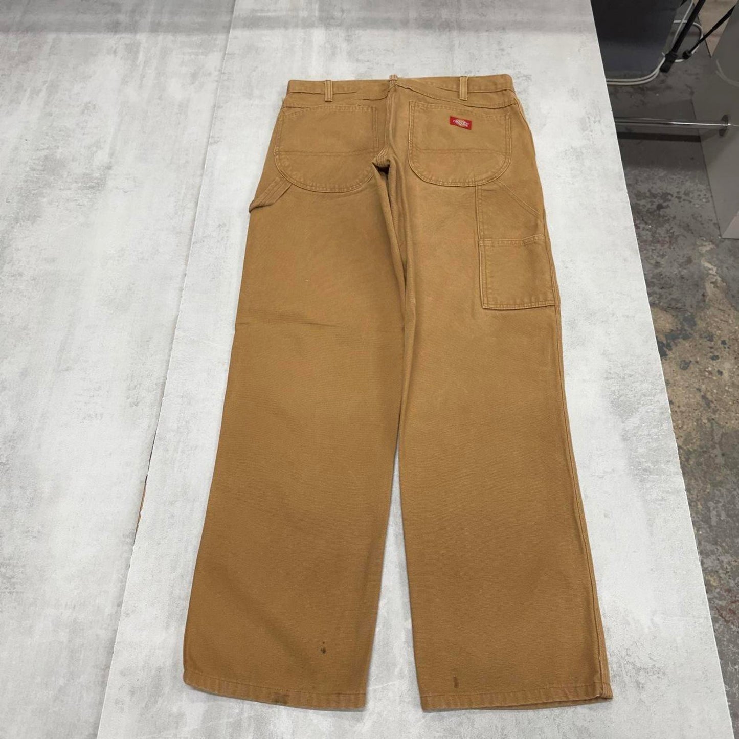 Baggy Dickies carpenter jeans W34 L32 tan loose canvas cargo skater pants