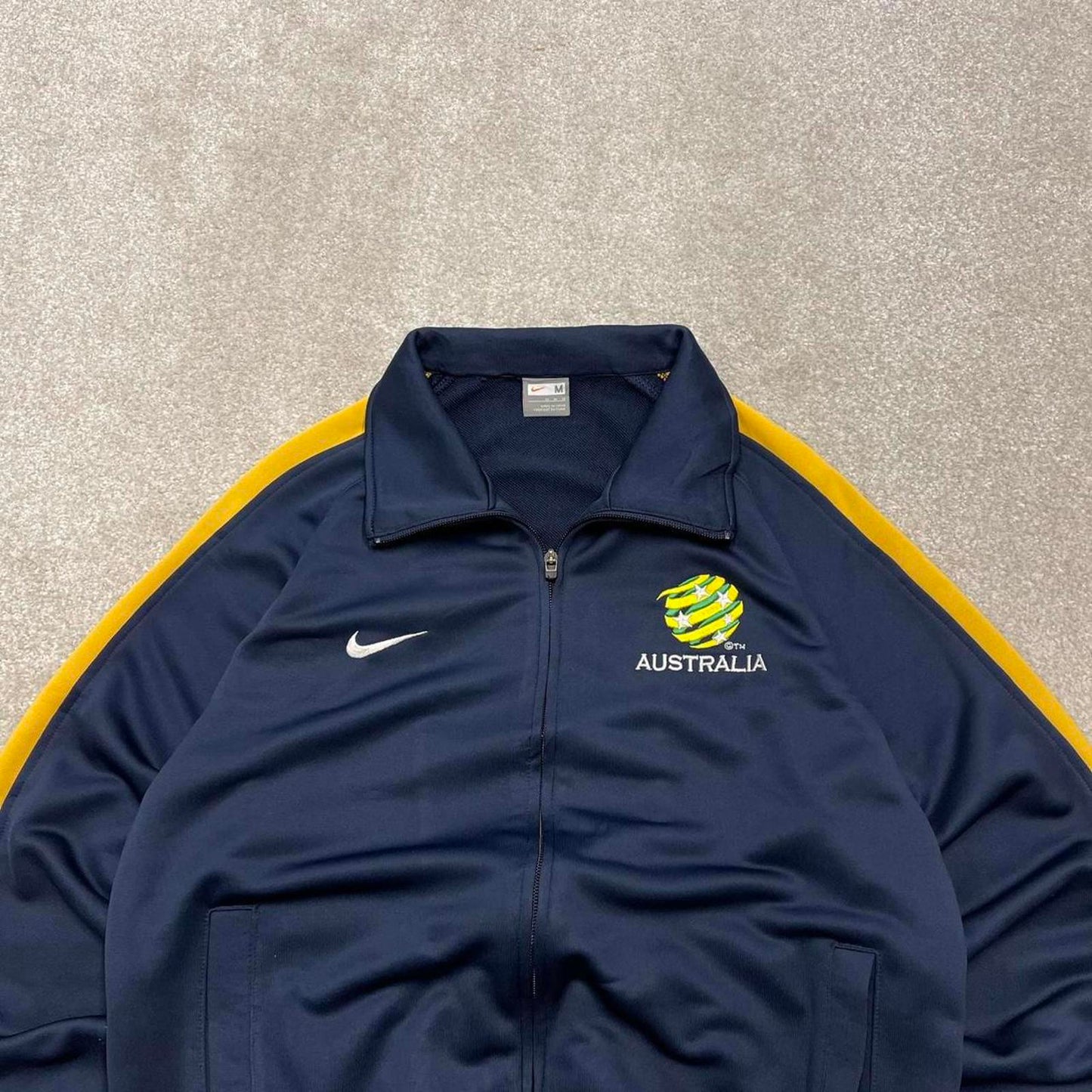 Y2k 00s Nike track jacket Medium men's navy Australia football full zip track suit top embroidered
