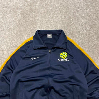 Y2k 00s Nike track jacket Medium men's navy Australia football full zip track suit top embroidered
