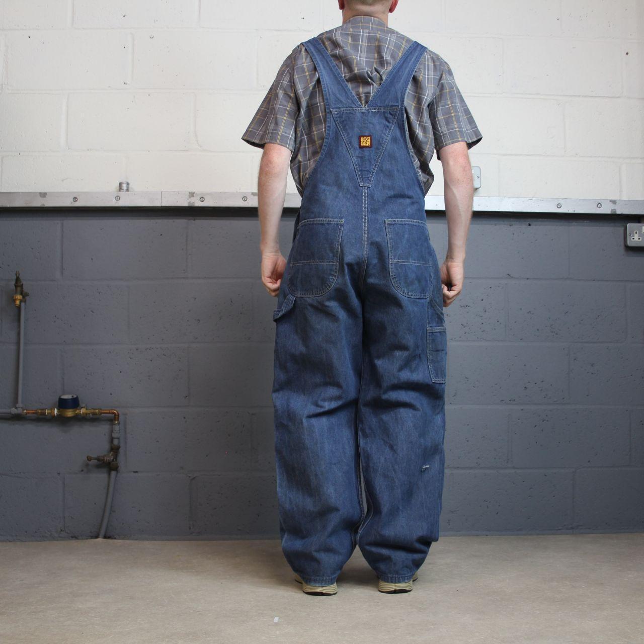 Vintage baggy denim dungarees y2k blue overalls Big Ben workwear bib & brace utility