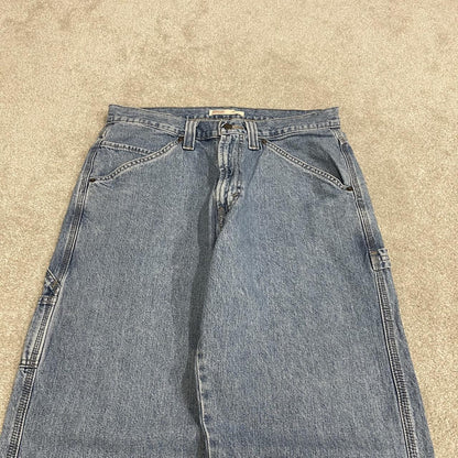 Levi's baggy carpenter jeans y2k washed blue denim Loose fit skater 2000s style cargo pants