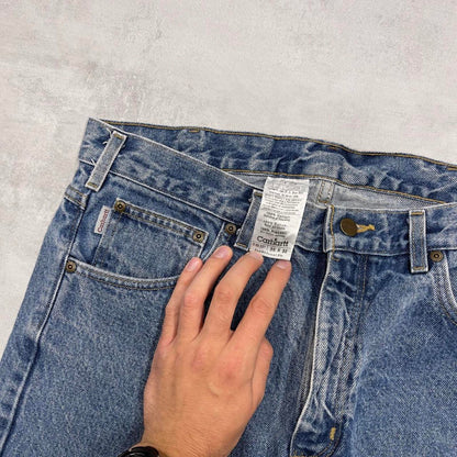 Blue Denim Carhartt jeans W35L32 90s style skater loose 5 pocket jeans