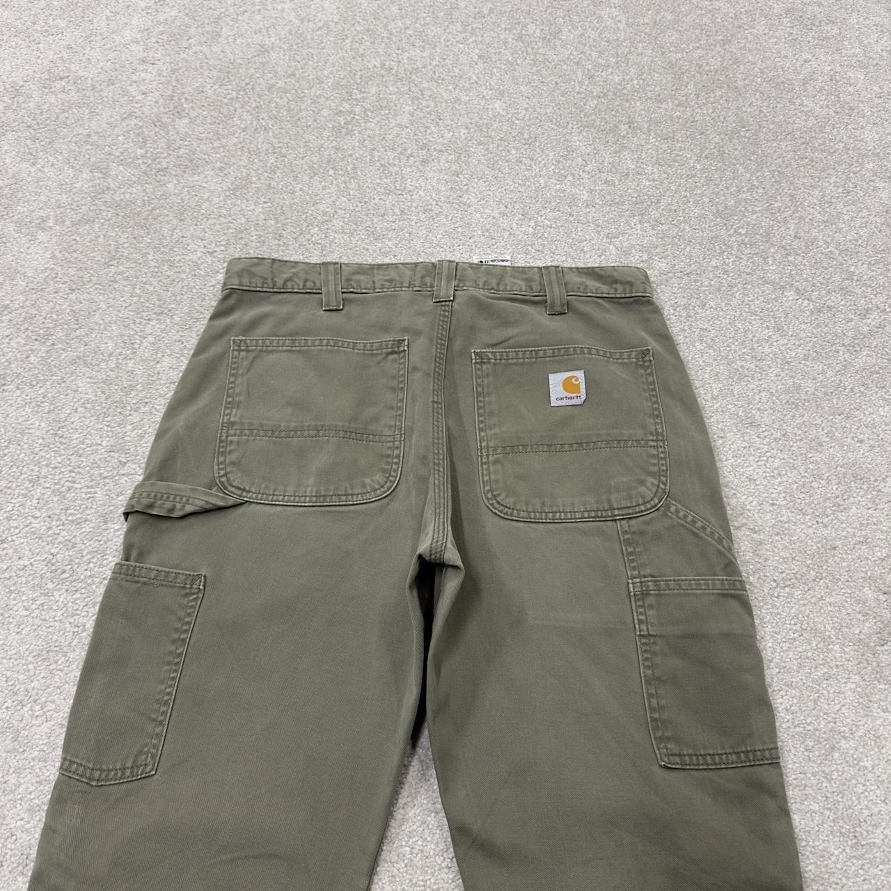 Green Carhartt carpenter pants relaxed y2k Straight leg skater 2000s style workwear cargos