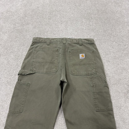 Green Carhartt carpenter pants relaxed y2k Straight leg skater 2000s style workwear cargos