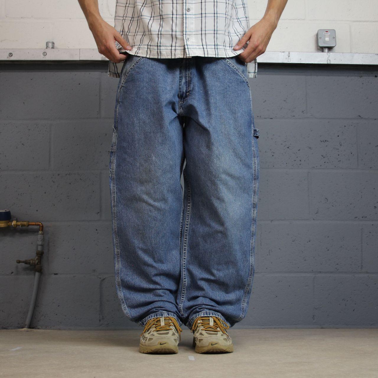 Vintage Lee baggy carpenter jeans y2k blue W40L30 Loose leg skater style utility workwear trousers