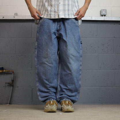 Vintage Lee baggy carpenter jeans y2k blue W40L30 Loose leg skater style utility workwear trousers