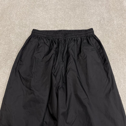 Champion baggy tracksuit bottoms black embroidered Loose mesh lined casual track pants