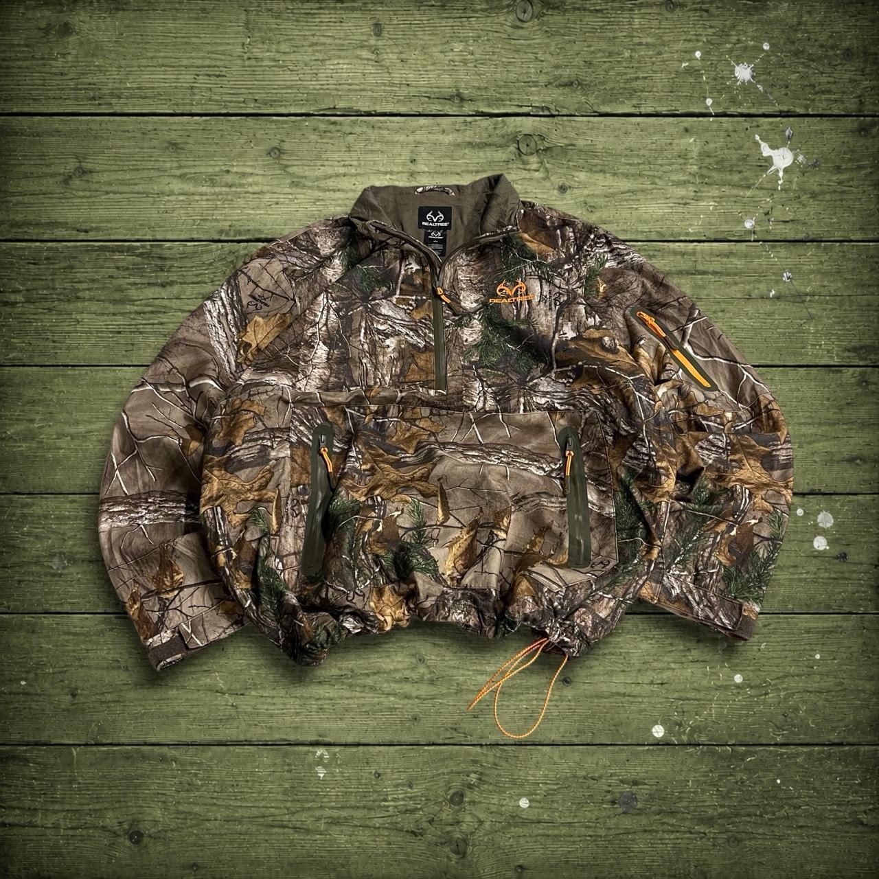 Realtree camo windbreaker fleece jacket khaki Pullover y2k technical adjustable camouflage coat