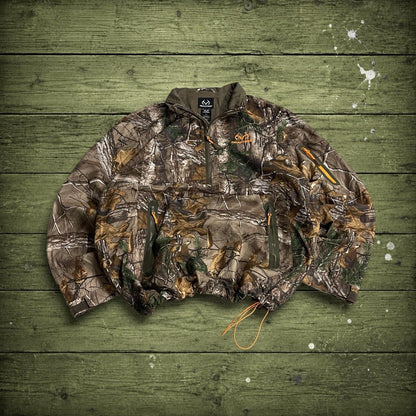 Realtree camo windbreaker fleece jacket khaki Pullover y2k technical adjustable camouflage coat