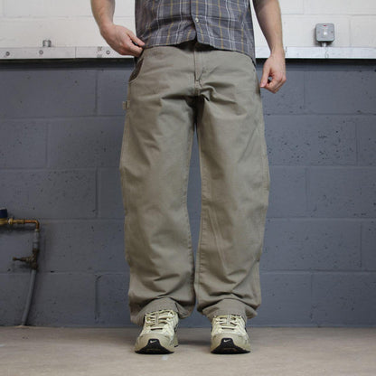 Wrangler carpenter workwear pants y2k khaki Loose leg canvasy skater work utility pants