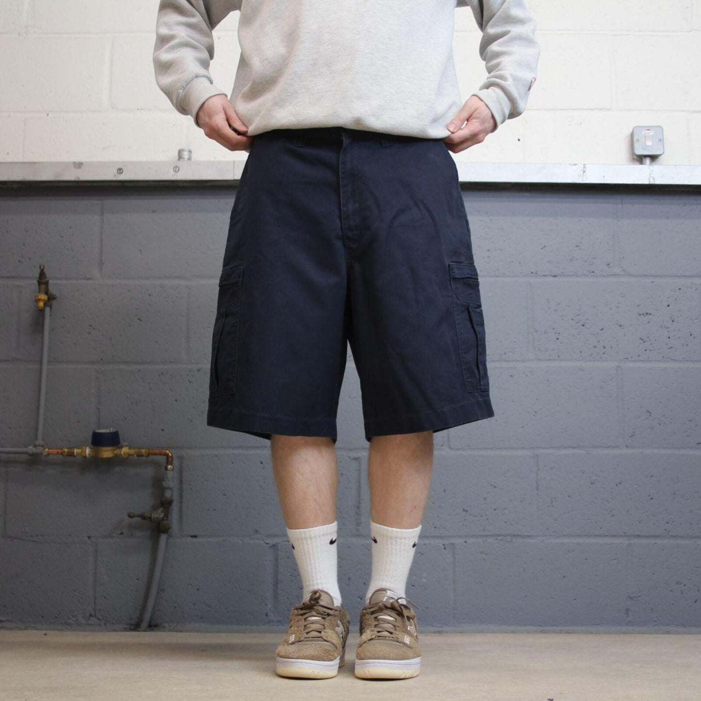 Y2k baggy Dickies cargo shorts W36 skater style navy