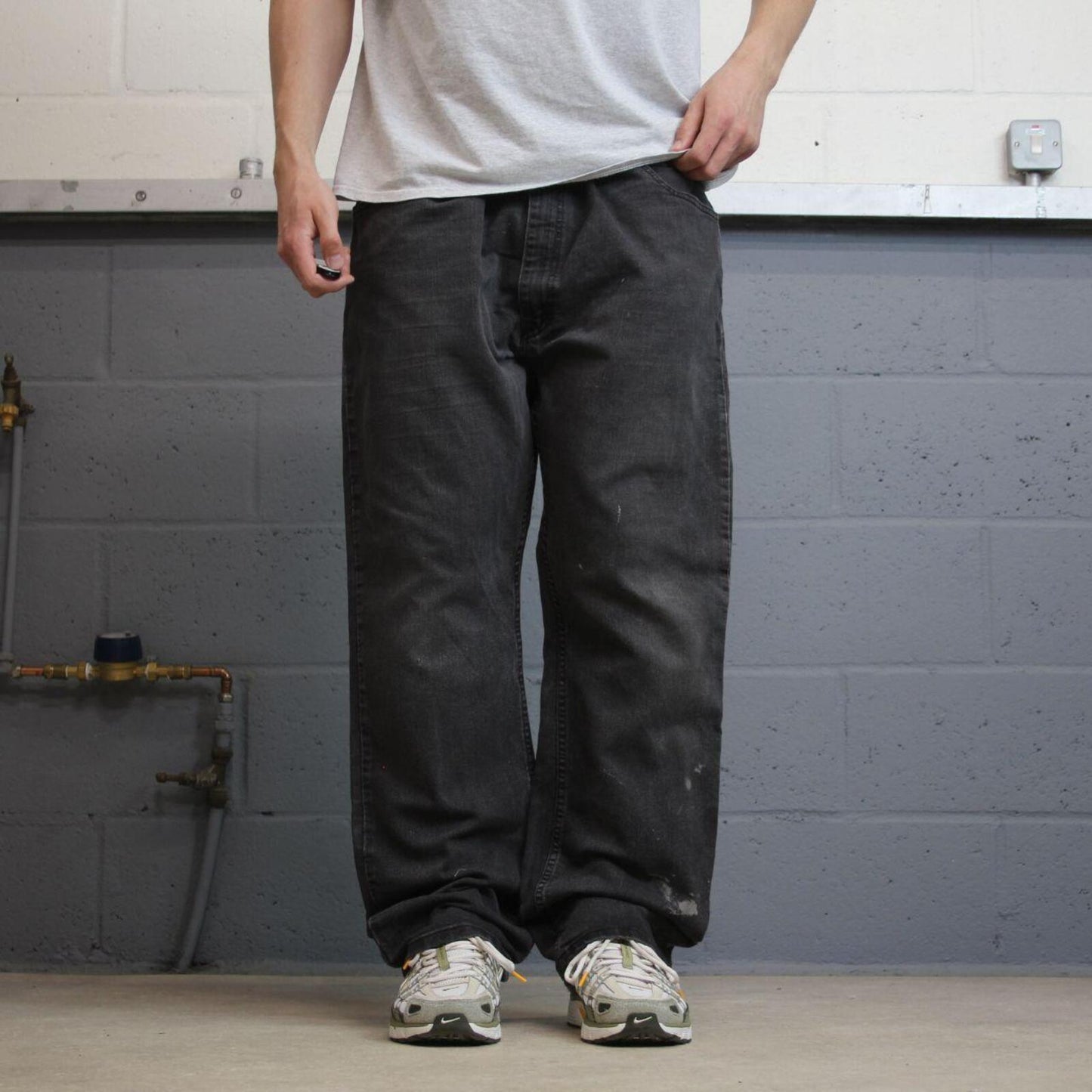 Black Dickies y2k denim jeans Skater / workwear style straight leg flex pants