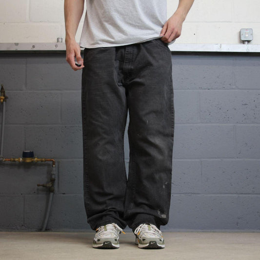 Black Dickies y2k denim jeans Skater / workwear style straight leg flex pants