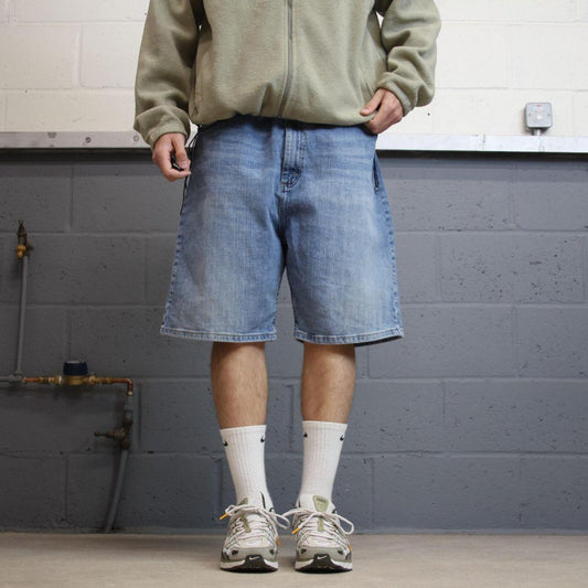 Y2K Wrangler jorts blue skate style Loose denim summer festival shorts