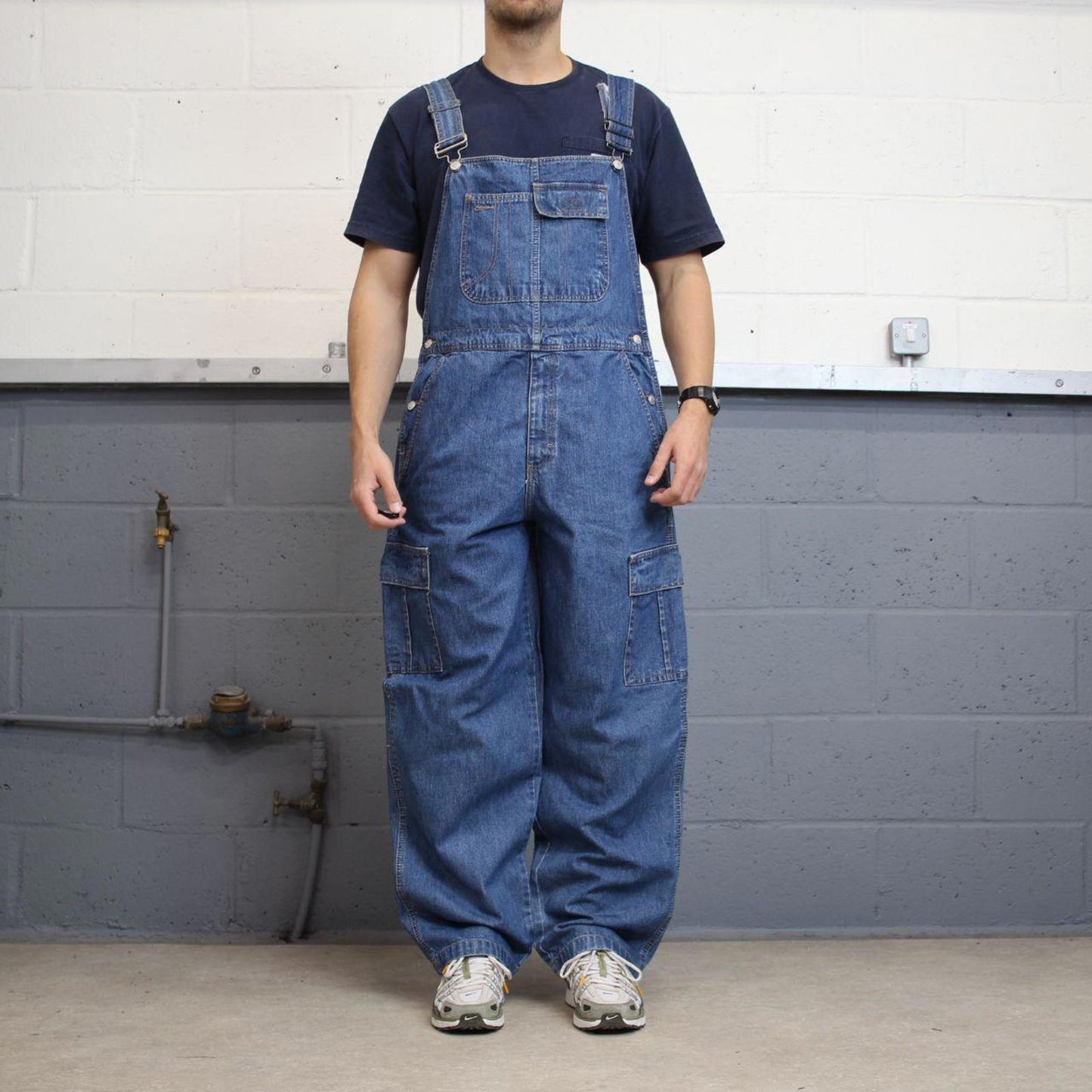Vintage Faded Glory dungarees Large W38L33 blue mens denim overalls