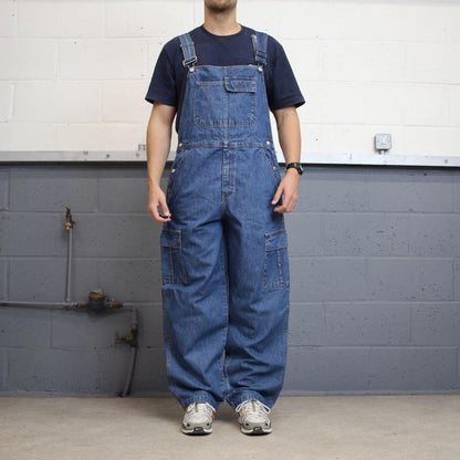 Vintage Faded Glory dungarees Large W38L33 blue mens denim overalls
