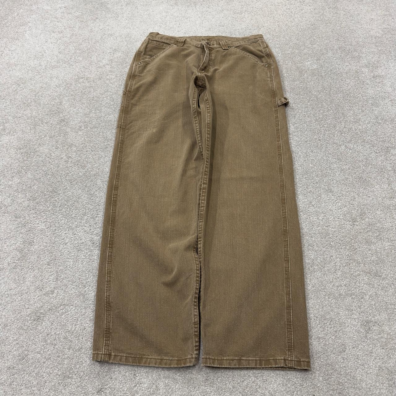 Vintage Lee carpenter jeans y2k tan brown Loose leg skater style utility workwear trousers