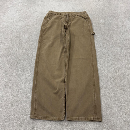 Vintage Lee carpenter jeans y2k tan brown Loose leg skater style utility workwear trousers