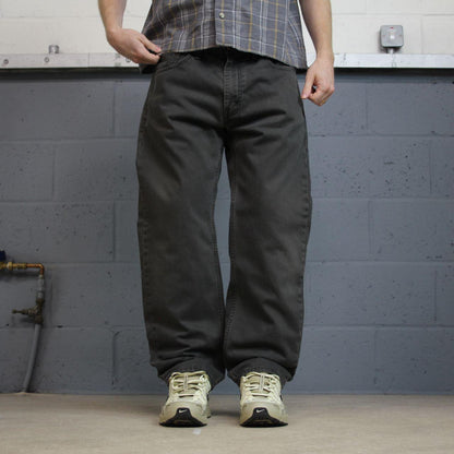 Levi’s 505 jeans y2k W40L30 grey straight leg 2000s style red tab logo pants