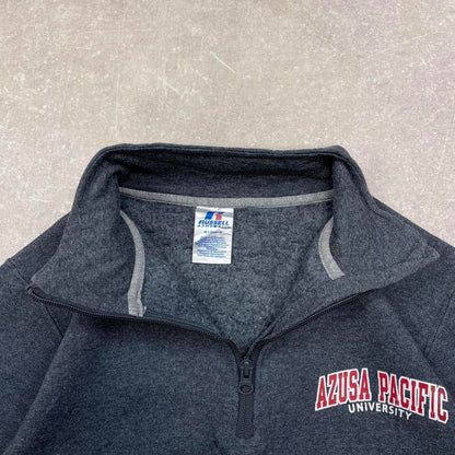 Grey vintage Russell quarter zip Small 1/4 zip Thick pullover jumper Azusa