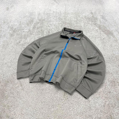 00s Oakley technical track jacket L men's y2k style grey lightweight full zip tech coat