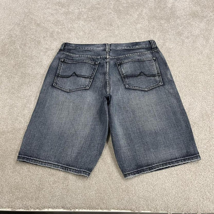Y2K denim shorts washed blue Urban Pipeline loose skater style surf jorts