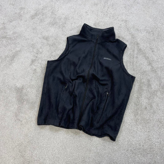 Black Columbia technical fleece gilet XL women's full zip up autumn fall fashion
