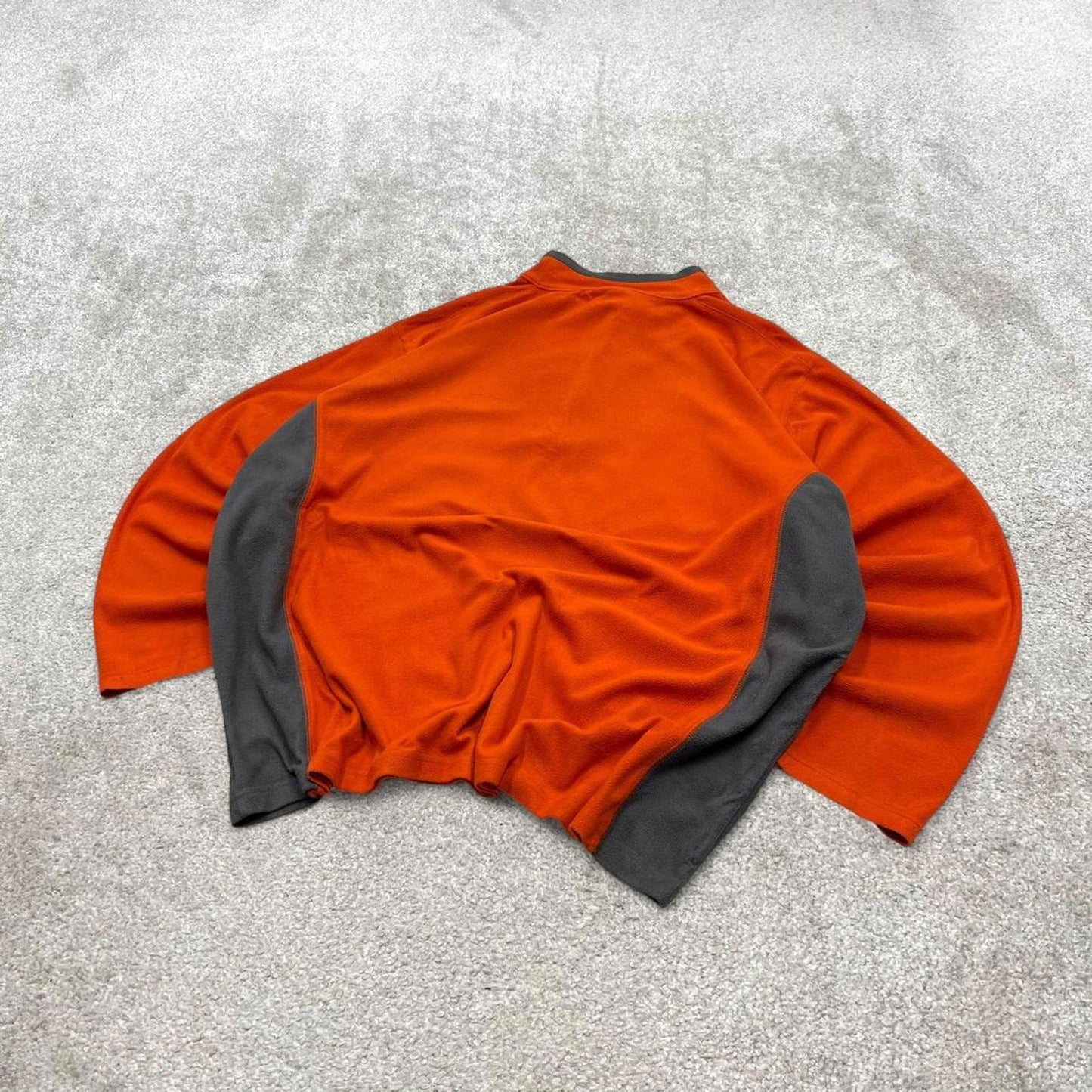 00s Columbia technical fleece XXL men's orange 1/4 zip up y2k autumn adjustable waist