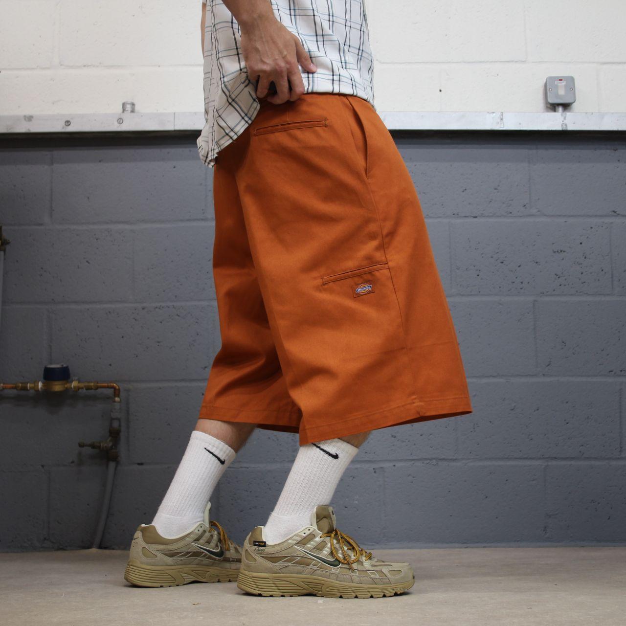 Dickies baggy chino shorts carpenter orange Chino style skater shorts long wide leg festival