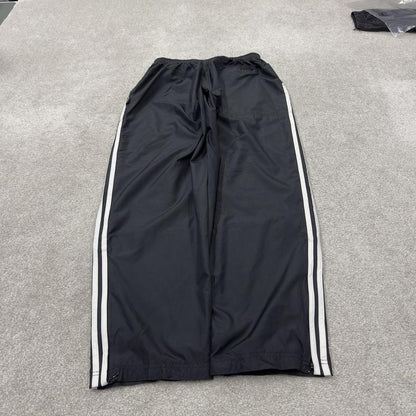 Vintage Adidas tracksuit bottoms loose black Loose floaty embroidered side stripe track pants