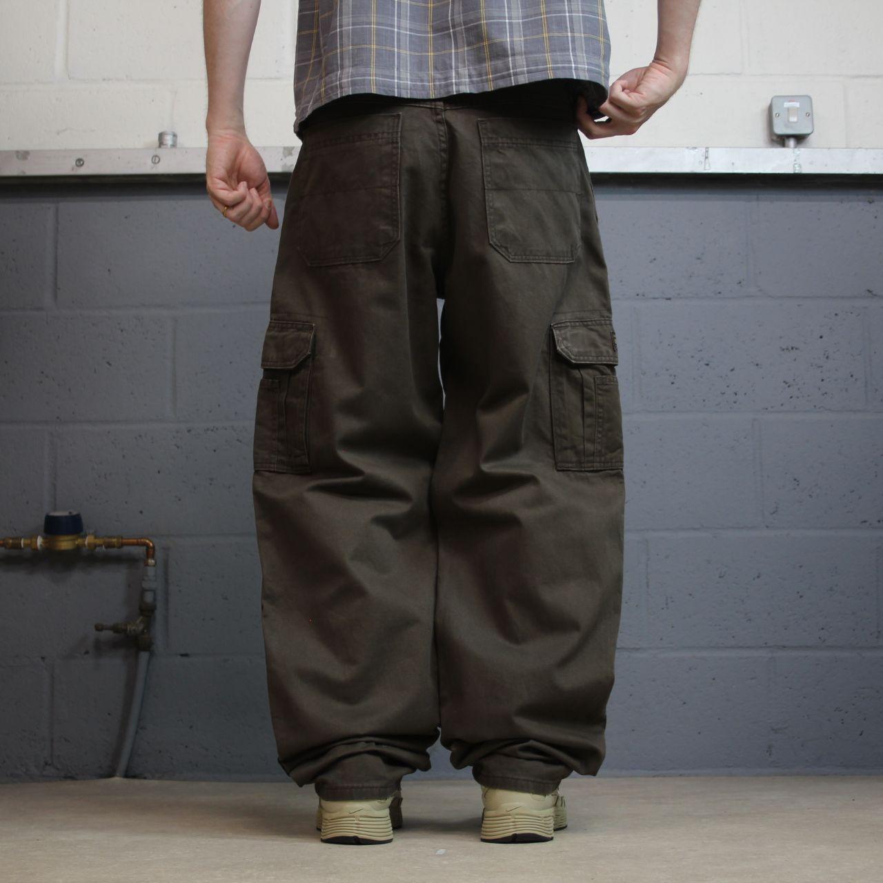 Wrangler baggy cargo pants y2k brown W34L32 Loose fit 100% cotton skater work pants
