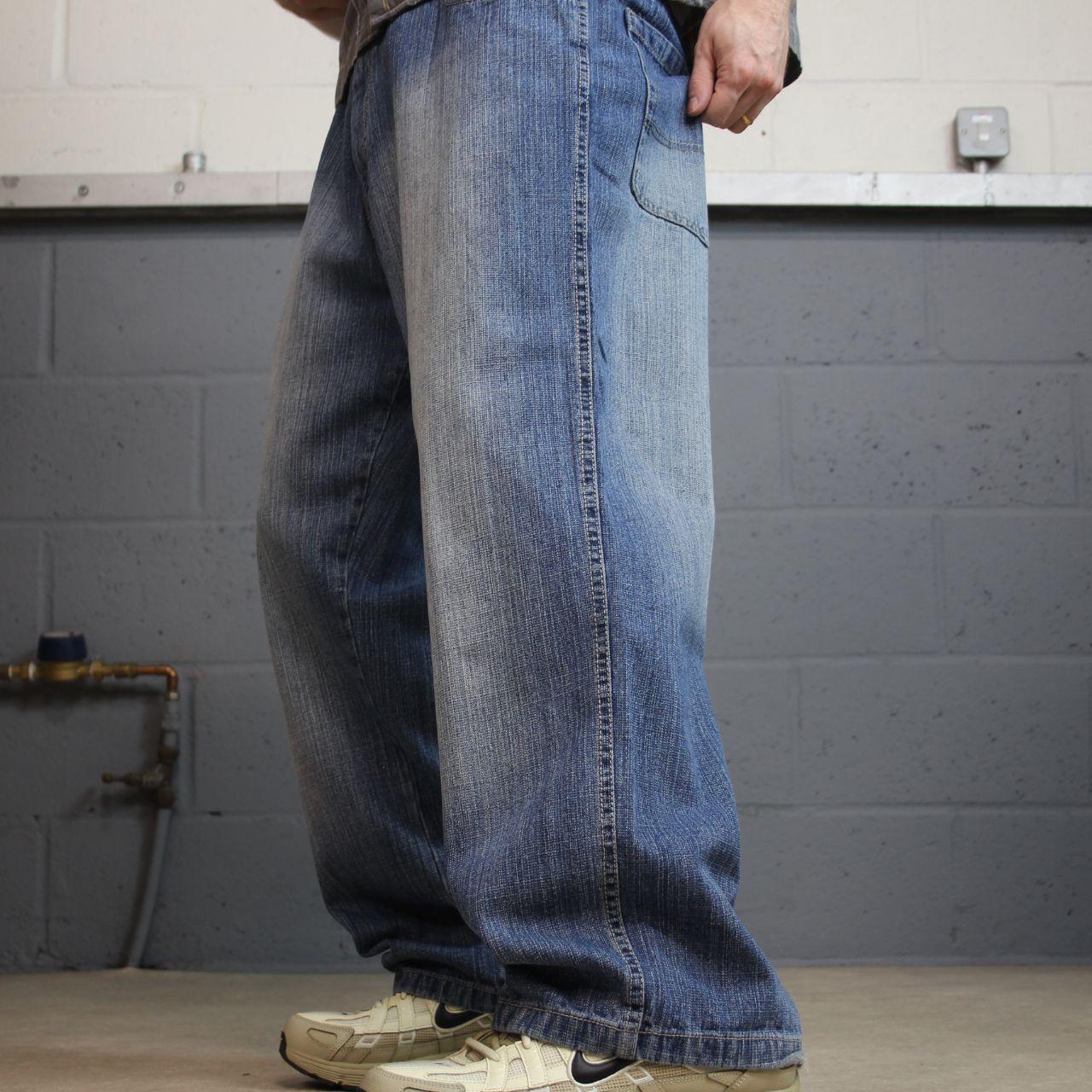 Y2K baggy jeans wide leg W36L30 blue denim Wicked Denim Loose skater surf pants