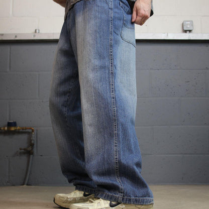 Y2K baggy jeans wide leg W36L30 blue denim Wicked Denim Loose skater surf pants