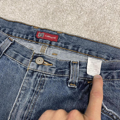 Baggy denim carpenter shorts cargo blue Faded Glory skater style surf jorts
