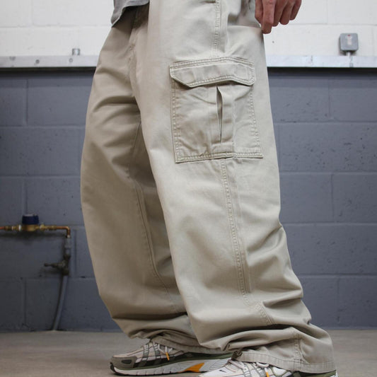 Dickies baggy cargo work pants beige Loose wide leg utility skate trousers