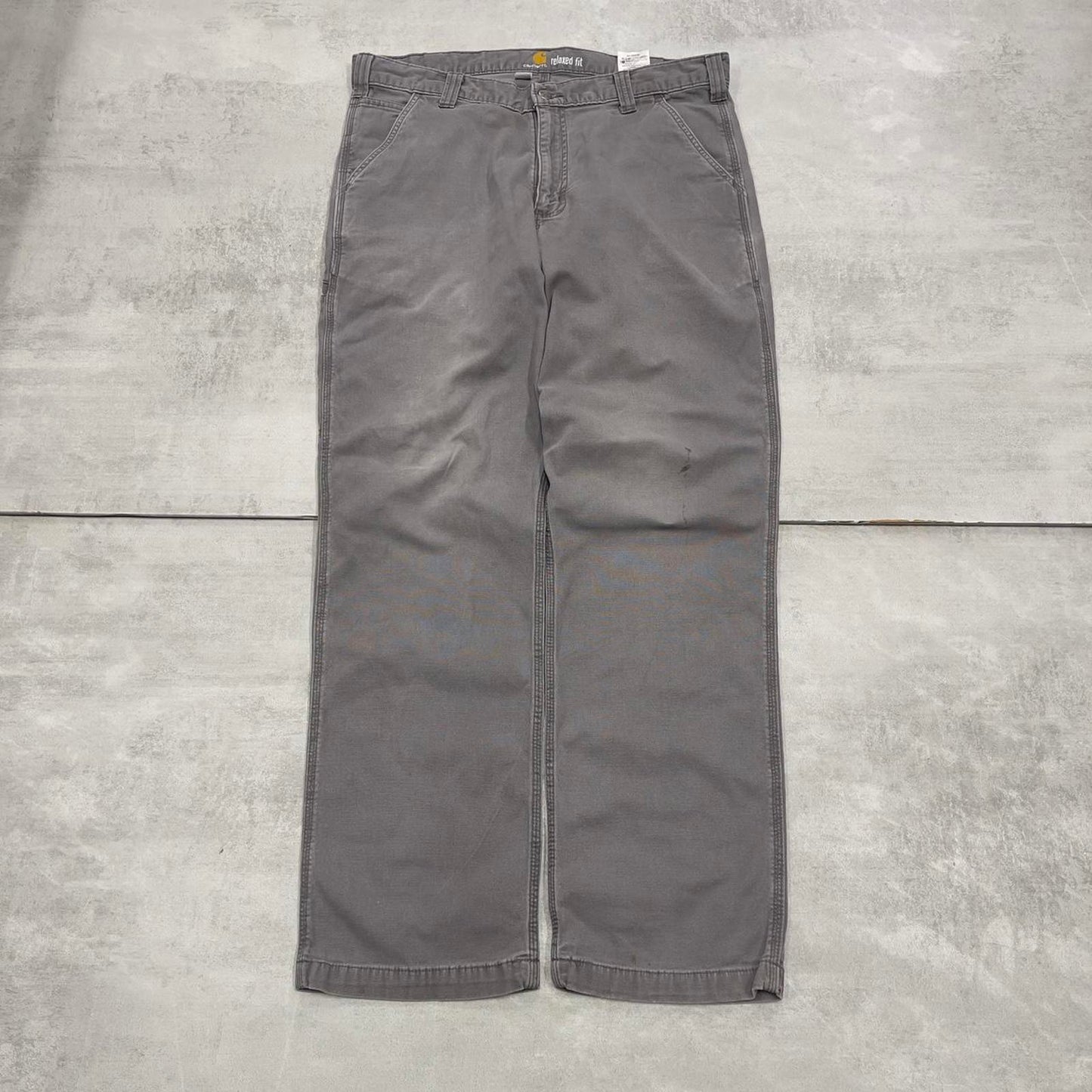 Mens Carhartt carpenter pants W36 L32 grey relaxed fit skater style cargos