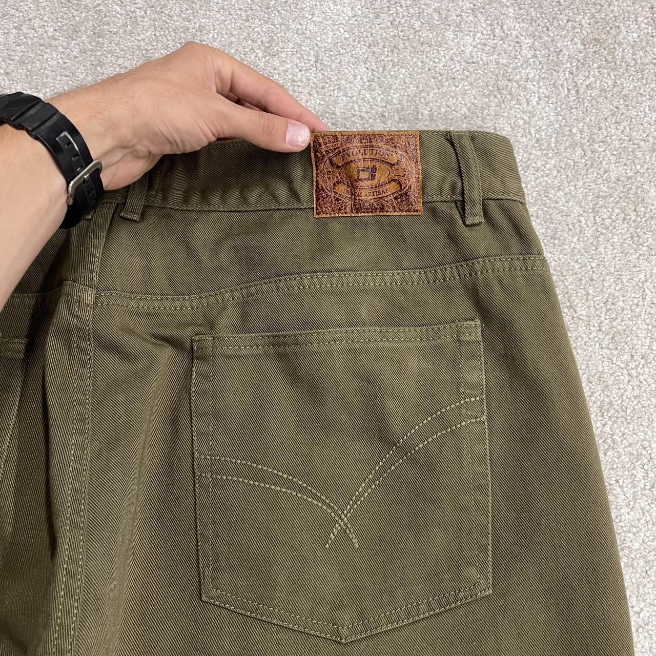 Y2K Evolution In Design jeans W44L32 green denim 100% cotton stitch design