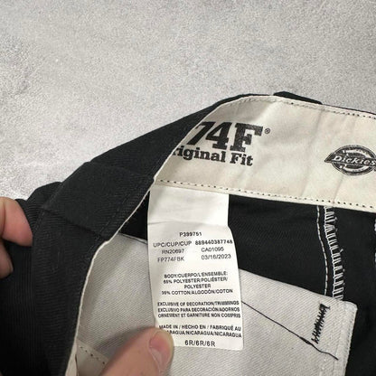 Women's Dickies 774 trousers 6R W32 L32 black Loose chino style skate pants