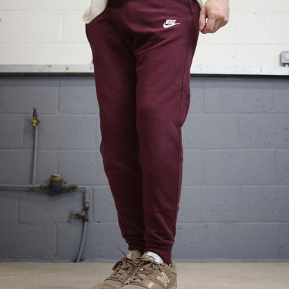 Y2k burgundy Nike joggers S mens gym comfy sweatpants swoosh logo