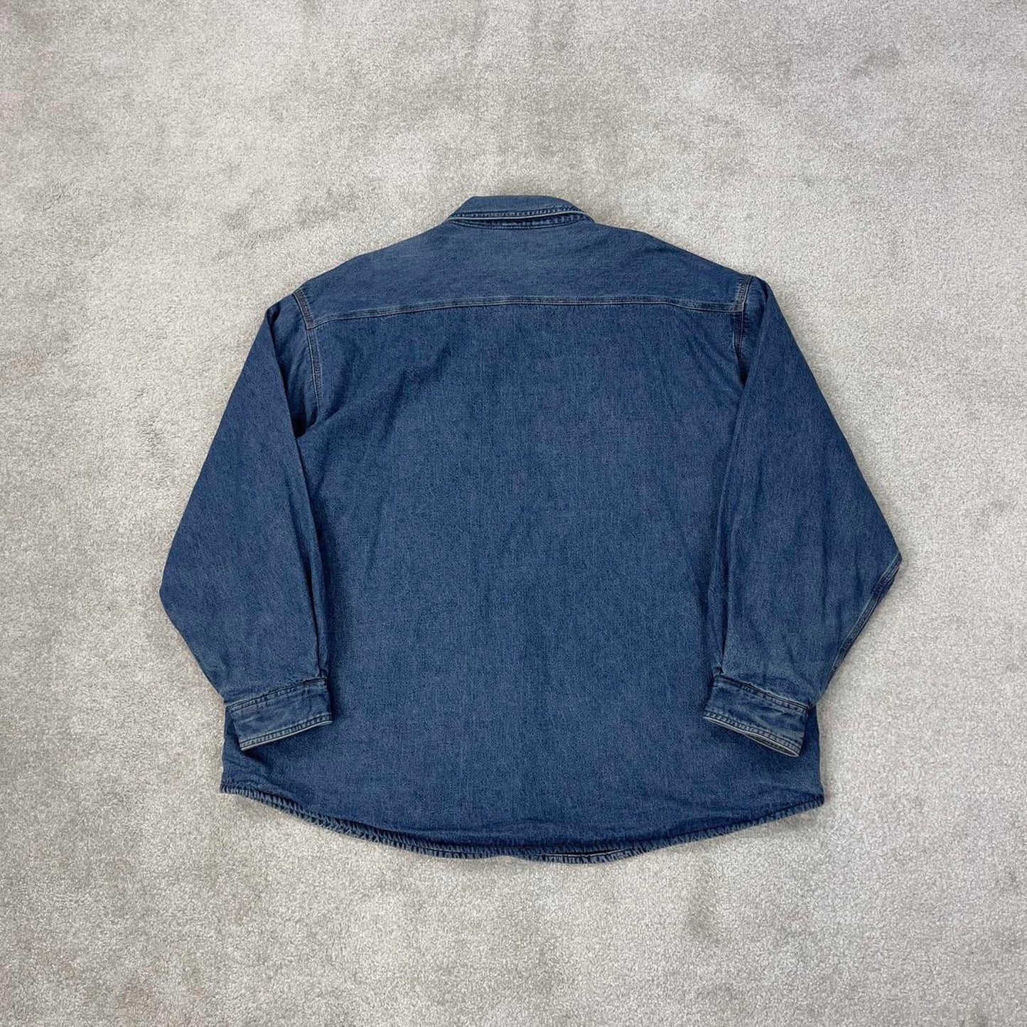 Blue denim Carhartt shirt jacket 2XL overshirt shacket loose fleece lined