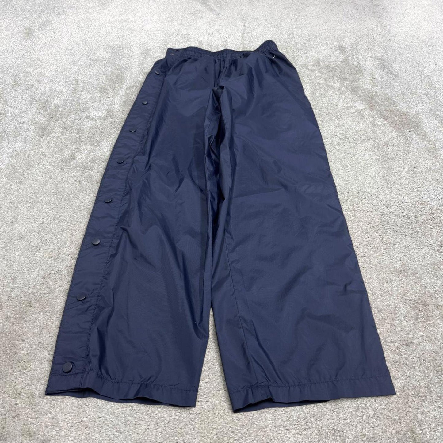 Navy Baggy Nike trackies M 8-10 loose y2k floaty leg joggers embroidered logo